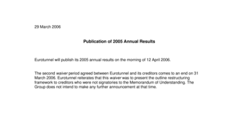 Publication of 2005 Annual Results