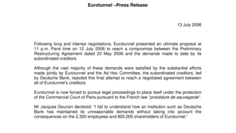 Eurotunnel – Press Release