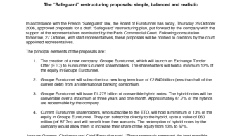The “Safeguard” restructuring proposals: simple, balanced and realistic