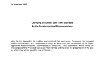 Clarifying document sent to the creditors by the Court-appointed Representatives