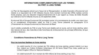INFORMATIONS COMPLEMENTAIRES SUR LES TERMES  DU PRÊT A LONG TERME
