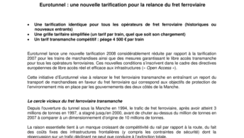 Eurotunnel : une nouvelle tarification pour la relance du fret ferroviaire