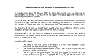 Paris Commercial Court Approves Eurotunnel Safeguard Plan