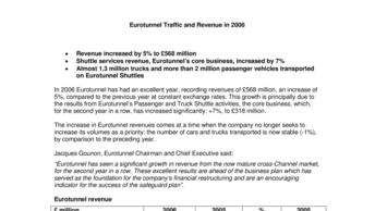 Eurotunnel Traffic and Revenue in 2006