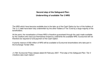 Second step of the Safeguard Plan:  Underwriting of available Tier 3 NRS