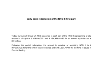 Early cash redemption of the NRS II (first part)