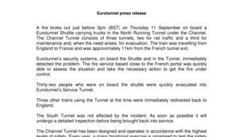 Eurotunnel press release