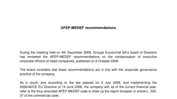 AFEP-MEDEF recommendations