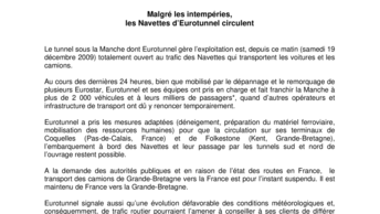 Malgré les intempéries,  les Navettes d’Eurotunnel circulent