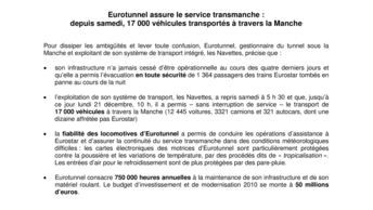 Eurotunnel assure le service transmanche :  depuis samedi, 17 000 véhicules transportés à travers la Manche