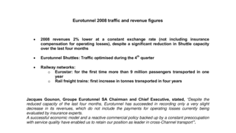 Eurotunnel 2008 traffic and revenue figures