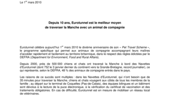 Depuis 10 ans, Eurotunnel est le meilleur moyen  de traverser la Manche avec un animal de compagnie