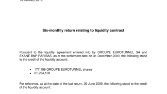 Six-monthly return relating to liquidity contract