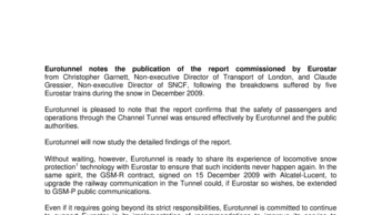Press release - Eurostar Report