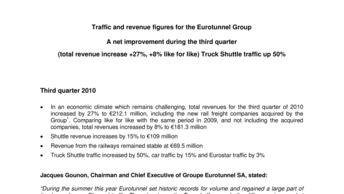 Traffic and revenue figures for the Eurotunnel Group