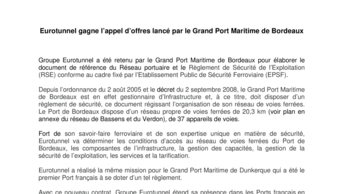 Eurotunnel gagne l’appel d’offres lancé par le Grand Port Maritime de Bordeaux