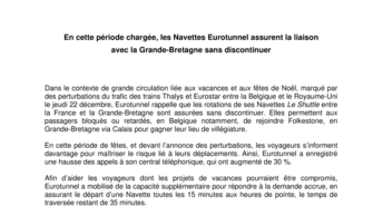 En cette période chargée, les Navettes Eurotunnel assurent la liaison avec la Grande-Bretagne sans discontinuer