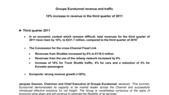 Groupe Eurotunnel revenue and traffic