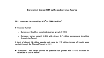 Eurotunnel Group 2011 traffic and revenue figures