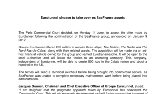 Eurotunnel chosen to take over ex SeaFrance assets