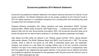 Eurotunnel publishes 2014 Network Statement