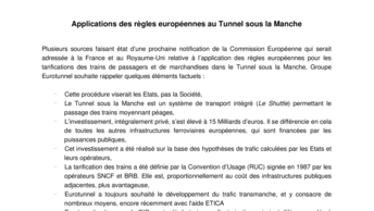 Applications des règles européennes au Tunnel sous la Manche
