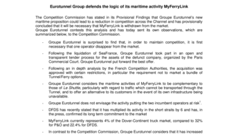 Eurotunnel Group defends the logic of its maritime activity MyFerryLink
