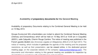 Availability of preparatory documents for the General Meeting