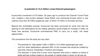 A potential of 14.2 million cross-Channel passengers