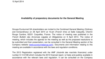 Availability of preparatory documents for the General Meeting