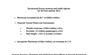 Eurotunnel Group revenue and traffic figures  for the first quarter 2014