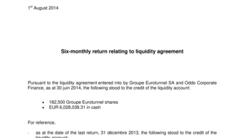 Six-monthly return relating to liquidity agreement