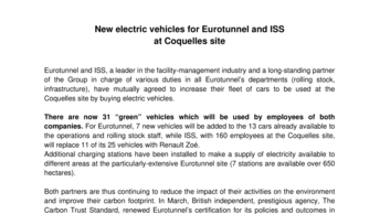 New electric vehicles for Eurotunnel and ISS  at Coquelles site