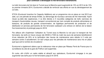 Groupe Eurotunnel étend le système ETICA  pour continuer à développer le fret ferroviaire transmanche.