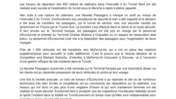 Le Tunnel sous la Manche a accueilli un important trafic malgré un service réduit