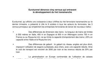 Eurotunnel dénonce cinq verrous qui entravent  le développement du fret transmanche
