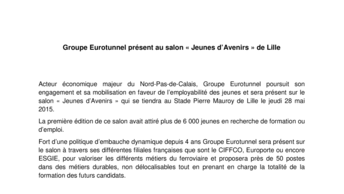 Groupe Eurotunnel présent au salon « Jeunes d’Avenirs » de Lille