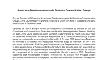 Anne-Laure Descleves est nommée Directrice Communication Groupe