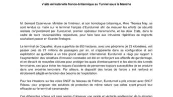 Visite ministérielle franco-britannique au Tunnel sous la Manche