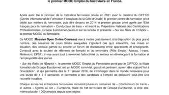 Groupe Eurotunnel présente « Sur les Rails de l’Emploi », le premier MOOC Emploi du ferroviaire en France.