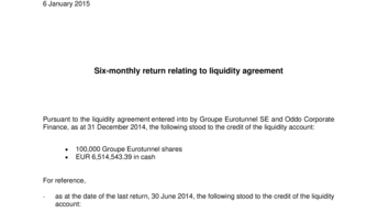 Six-monthly return relating to liquidity agreement