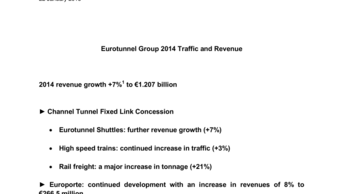 Eurotunnel Group 2014 Traffic and Revenue