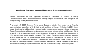 Anne-Laure Descleves appointed Director of Group Communications