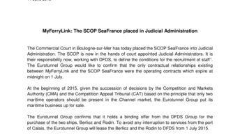 MyFerryLink: The SCOP SeaFrance placed in Judicial Administration