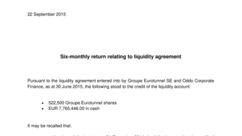 Six-monthly return relating to liquidity agreement