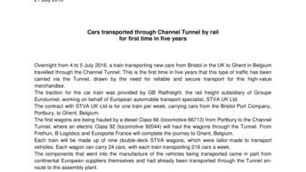 Cars transported through Channel Tunnel by rail for first time in five years