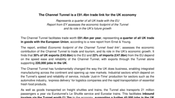 The Channel Tunnel is a £91.4bn trade link for the UK economy