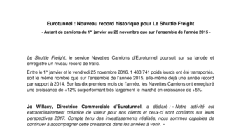 Eurotunnel : Nouveau record historique pour Le Shuttle Freight