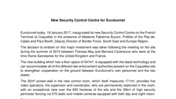 New Security Control Centre for Eurotunnel