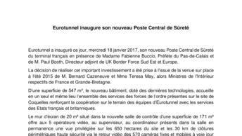 Eurotunnel inaugure son nouveau Poste Central de Sûreté